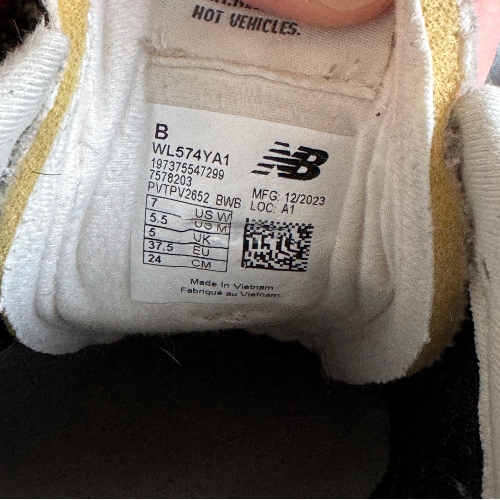 New Balance 574 Sneaker Black Classic Pine - Picture 8 of 9